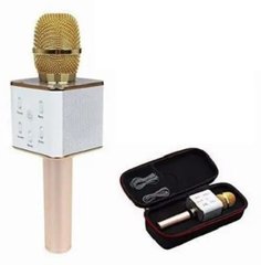 Беспроводной Bluetooth микрофон для караоке (Розово-Золотой)