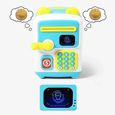 Электронная копилка-сейф с кодовым замком Face Recognition Money BOX Синяя
