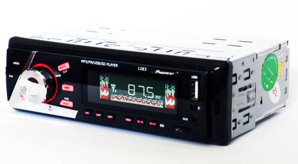 Магнітола в машину 1283 ISO - MP3+FM+USB+microSD-карта, Черный