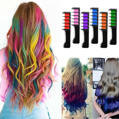 Набор мела для волос 10 шт Разноцветные красители расческа для детей и взрослых Hair chalk