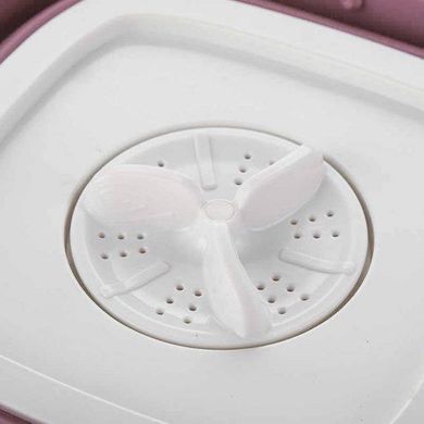 Портативна силіконова пральна машинка 2в1 з відром Maxtop 10л для білизни рожева