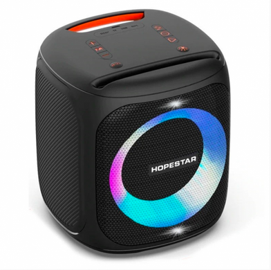 Портативна Bluetooth колонка Hopestar PARTY 100+КАРАОКЕ мікрофон 50W+LED підсвічування (чорний), Черный