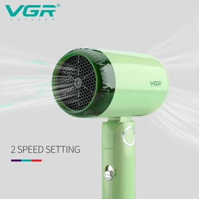 Компактный мини фен для волос VGR V-421 со складной ручкой 1200 Вт дорожный фен