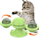 Інтерактивна іграшка для котів спіннер на присосці зі звуковими та світловими ефектами Rotate Windmill Cat Toy, Блакитний