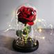 Роза в стеклянной колбе с подсветкой Love Stories Roses, 18 см, красная