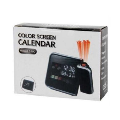 Часы / Метеостанция / Влагомер с проектором времени Color Screen Calendar 8190