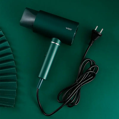 Зелений професійний фен для волосся VGR V-431 потужністю 1600-1800 Вт