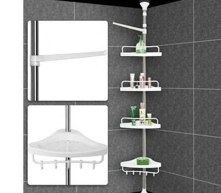 Кутова полиця для ванної кімнати Multi Corner Shelf, металева, Білий