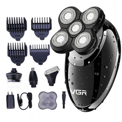 Электробритва роторная для мужчин VGR-302 4в1 для влажного и сухого бритья с плавающими головками и триммером