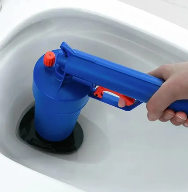 Пневматический вантуз пистолет очиститель канализации высокого давления Toilet dredge GUN BLUE плушж, Темно-синий