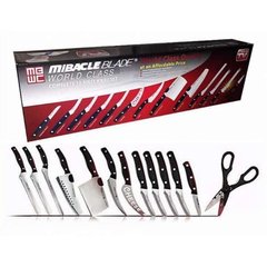 Набор ножей Miracle Blade World Class PRO 13 предметов с кухонными ножницами, Черный