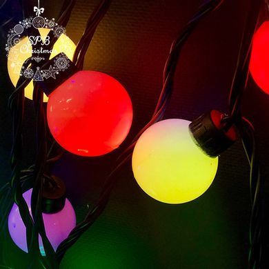 Уличная гирлянда лампочки-шары, разноцветная RGB 5 метров 10 ламп, матовая, водонепроницаемая SF-9