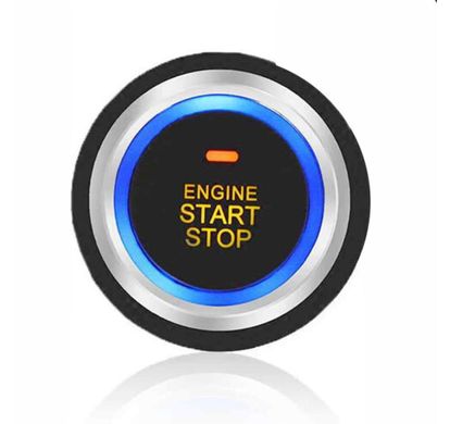 Система запуска двигателя кнопка Smart System START-STOP универсальная с подсветкой и режимом старта на холодную, Черный