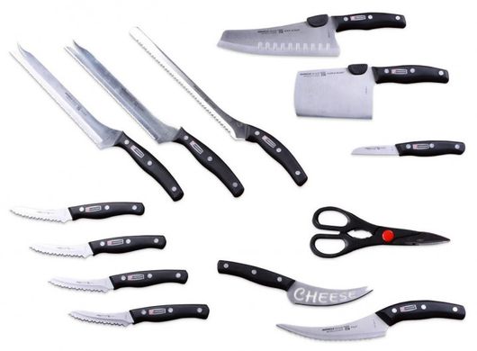 Набор ножей Miracle Blade World Class PRO 13 предметов с кухонными ножницами, Черный