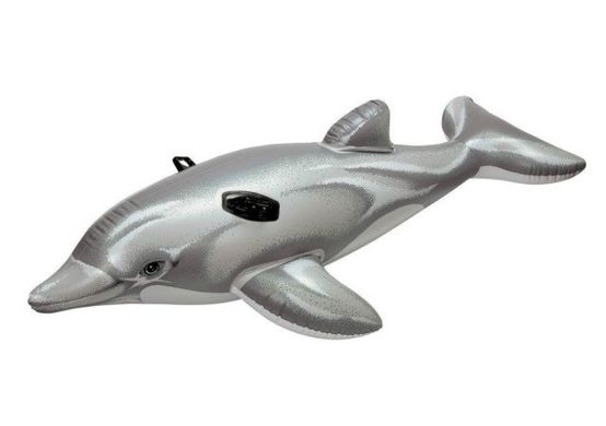 Плотик 58535 Intex дельфин, 175-66см, ручки 2шт, до 40 кг, рем компл,