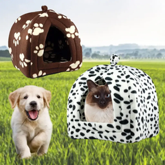 Мягкая флисовая лежанка-домик для кошек и собак универсальная складная Pet Hut