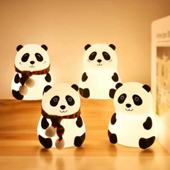 Милая панда LED сенсорное управление красочный силиконовый ночник USB зарядка красочный атмосферный свет, Чёрно - белый
