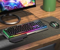 Комплект игровой 2 в 1 клавиатура и мышь Hoco GM12 Light and Shadow RGB gaming (RGB подсветка) USB ПВХ - Черный
