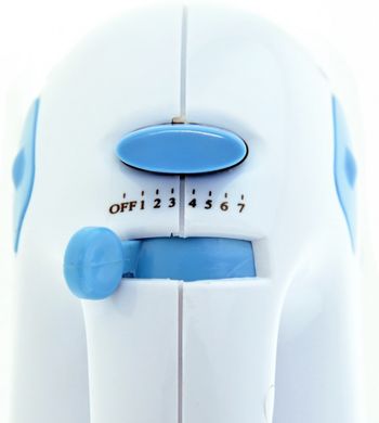Кухонний ручний міксер на 7 швидкостей із насадками Domotec MS-1355 White/Blue 200W 220V, Білий