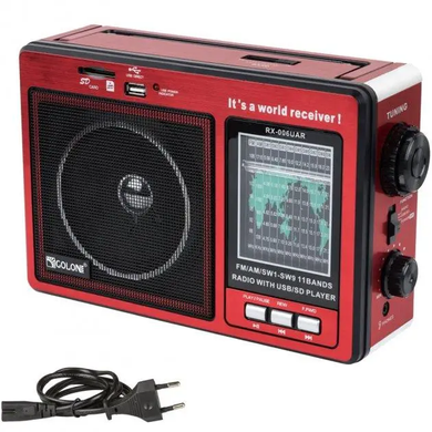 Радіоприймач GOLON RX-006UAR - Великий портативний радіоприймач - колонка MP3 з USB і акумулятором Червоний, Червоний