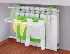 Сушилка для одежды на батарею съемная Fold Clothes Shelf Зеленая, Белый