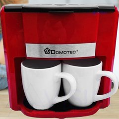 Кофеварка Domotec MS-0705 Red + 2 керамические чашки