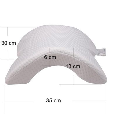 Подушка ТОННЕЛЬ для шиї з піни з ефектом пам'яті вигнута (MW-21), Білий