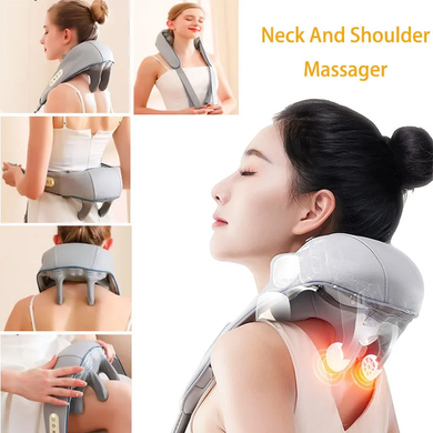 U-образный массажный пояс для тела / ударный вибромассажер для спины, плеч и шеи
