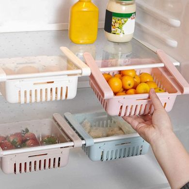 Раздвижная полка-органайзер в холодильник, Белая / Подвесной контейнер для хранения продуктов в холодильнике