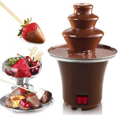 Фонтан шоколадний Фондю Mini Chocolate Fondue Fountain, Коричневий