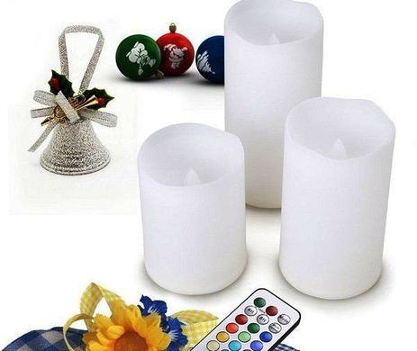 Набір світлодіодних свічок LED Luma Candles з пультом управління Білий 3 свічки, Білий