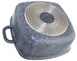 Котел із алюмінію UNIQUE UN-5204 (2,4 л, 20 см, квадратний, з кришкою, гранітний), Алюминиевый