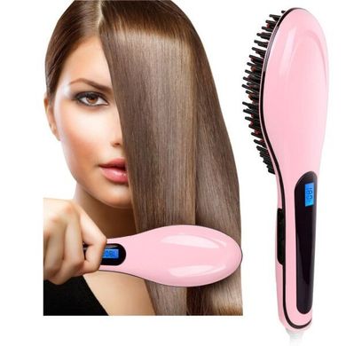 Электрическая расческа-выпрямитель Fast Hair Straightener HQT-906, Розовый