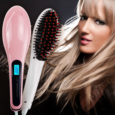 Електричний гребінець-випрямляч Fast Hair Straightener HQT-906, Рожевий