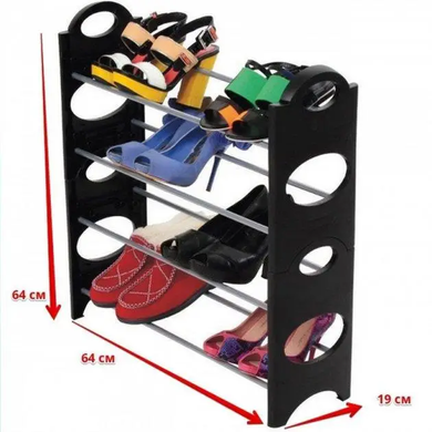 Полка для обуви Stackable Shoe Rack 4 полки на 12 пар | Органайзер для обуви, Черный