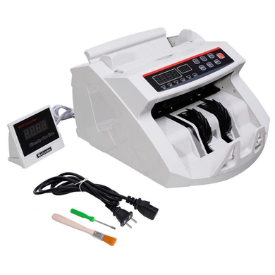 Машинка для счета денег Bill Counter 2089/7089 c детектором UV и выносным дисплеем, Белый