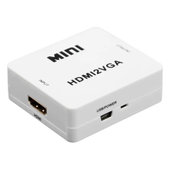 Конвертер переходник VGA to HDMI активный адаптер – преобразователь со звуком и внешним питанием для ПК, ноутбука, видеорегистратора VGA2HDMI, Белый