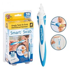 Прибор для чистки ушей Smart Swab / Многоразовая палочка - ухочистка, Голубой