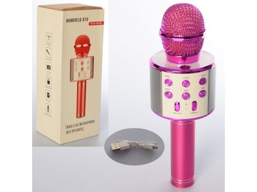Беспроводной микрофон для караоке Wster WS-858 Розовый