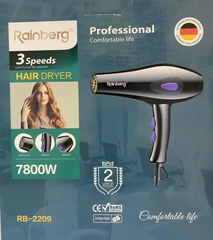 Фен для волос профессиональный Rainberg RB-2209, мощный фен для сушки 7800W, укладки, 3 режима