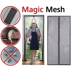 Антимоскитная сетка на магнитах Magic Mesh 210х100 см / Москитная штора на дверь / Защитная шторка от комаров