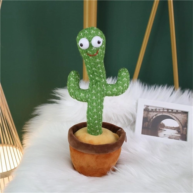 Кактус що танцює, світло-музична іграшка на батарейках, Dancing Cactus TikTok кактус у вазоні 34 см