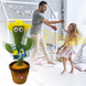 Кактус що танцює, світло-музична іграшка на батарейках, Dancing Cactus TikTok кактус у вазоні 34 см