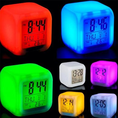Годинник кубик хамелеон світиться CX 508, Разноцветный