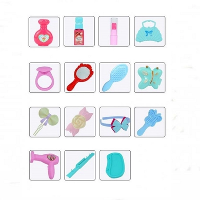Детский игровой набор для девочки "Салон красоты" в чемоданчике Happy Dresser, 13 предметов, набор стилиста, Розовый