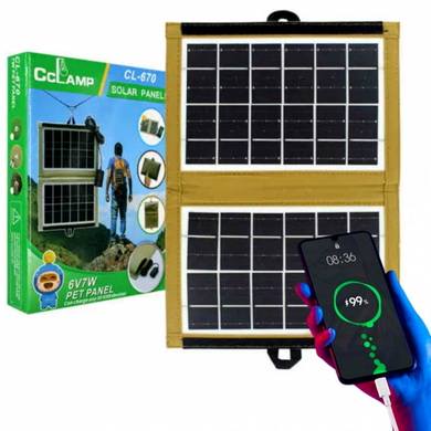 Портативная солнечная панель для зарядки телефона CL-670 7.2W 6V 1.2A солнечная панель для кемпинга