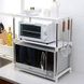 Полка органайзер для микроволновки Wellamart кухонный стелаж раздвижной с крючками на три полки для СВЧ печи