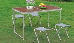 Стол для пикника раскладной и 4 стула (коричневый, 120*60*70)  Folding Table