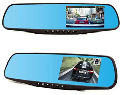 Видеорегистратор-зеркало Vehicle Blackbox DVR Full HD 1080 с двумя камерами черный