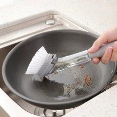 Многофункциональная щетка для мытья посуды DTMA с дозатором и насадками, серый